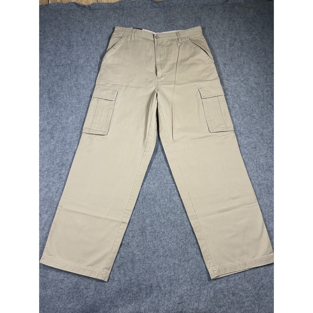 Vintage 90's Bugle Boy Khaki Cargo Pants Mens 34x30 Beige Straight NOS